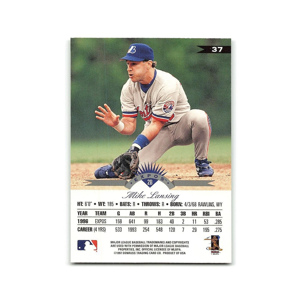 Mike Lansing 1997 Leaf #37 Montreal Expos Baseball Card NM