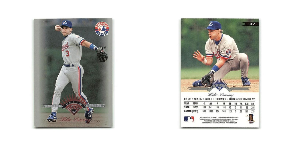 Mike Lansing 1997 Leaf #37 Montreal Expos Baseball Card NM