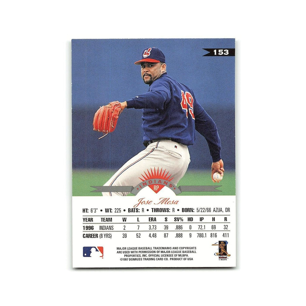Jose Mesa 1997 Leaf #153 Cleveland Indians Baseball Card NM