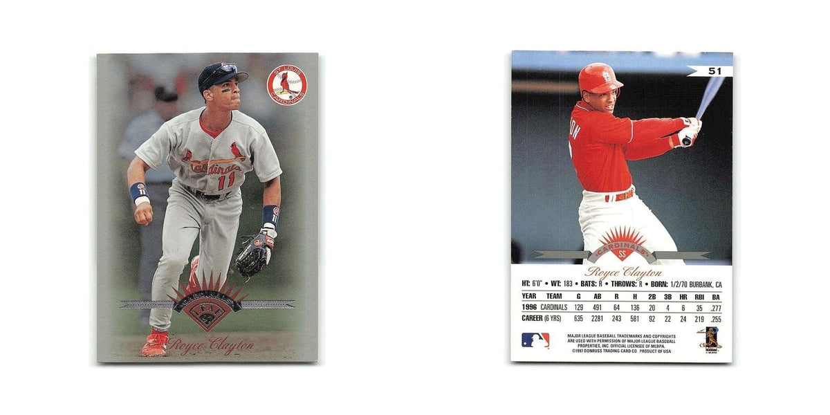 Royce Clayton 1997 Leaf #51 St. Louis Cardinals Baseball Card NM