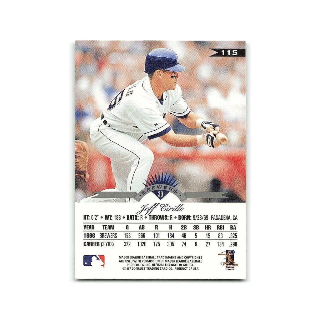 Jeff Cirillo 1997 Leaf #115 Milwaukee Brewers Baseball Card NM