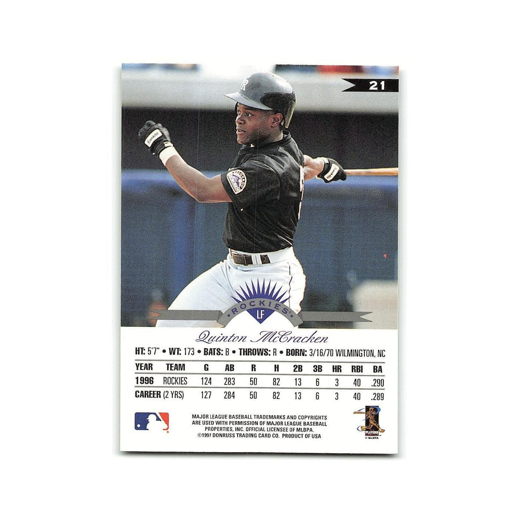 Quinton McCracken 1997 Leaf #21 Colorado Rockies Baseball Card NM