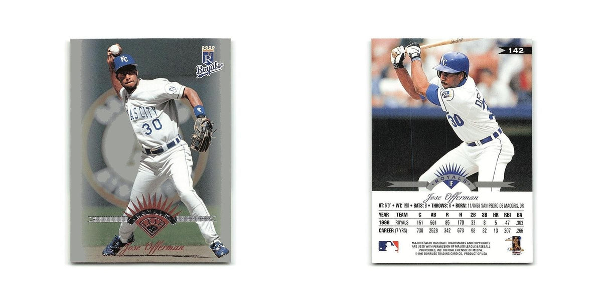Jose Offerman 1997 Leaf #142 Kansas City Royals Baseball Card NM