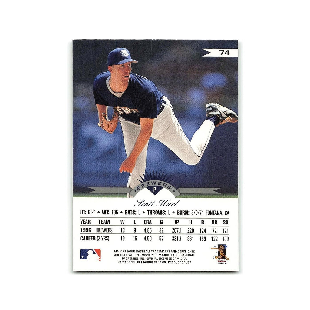 Scott Karl 1997 Leaf #74 Milwaukee Brewers Baseball Card NM