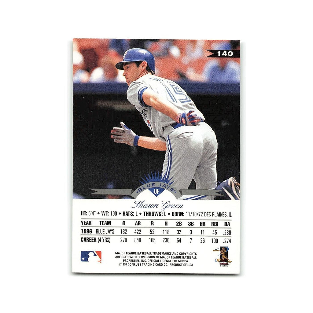 Shawn Green 1997 Leaf #140 Toronto Blue Jays Baseball Card NM