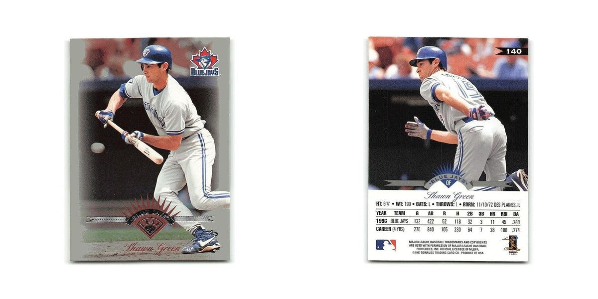 Shawn Green 1997 Leaf #140 Toronto Blue Jays Baseball Card NM