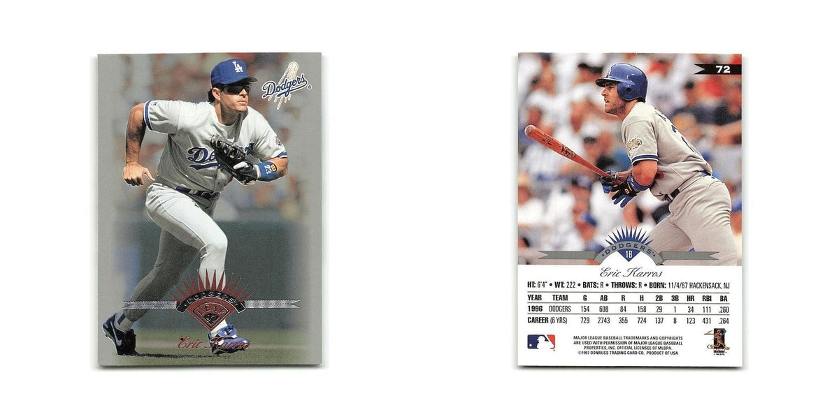 Eric Karros 1997 Leaf #72 Los Angeles Dodgers Baseball Card NM