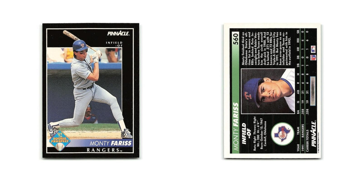 Monty Fariss Rookie 1992 Pinnacle #560 Texas Rangers Baseball Card NM