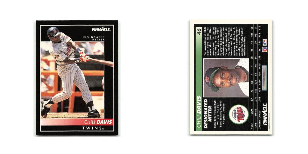 Chili Davis 1992 Pinnacle #46 Minnesota Twins Baseball Card NM