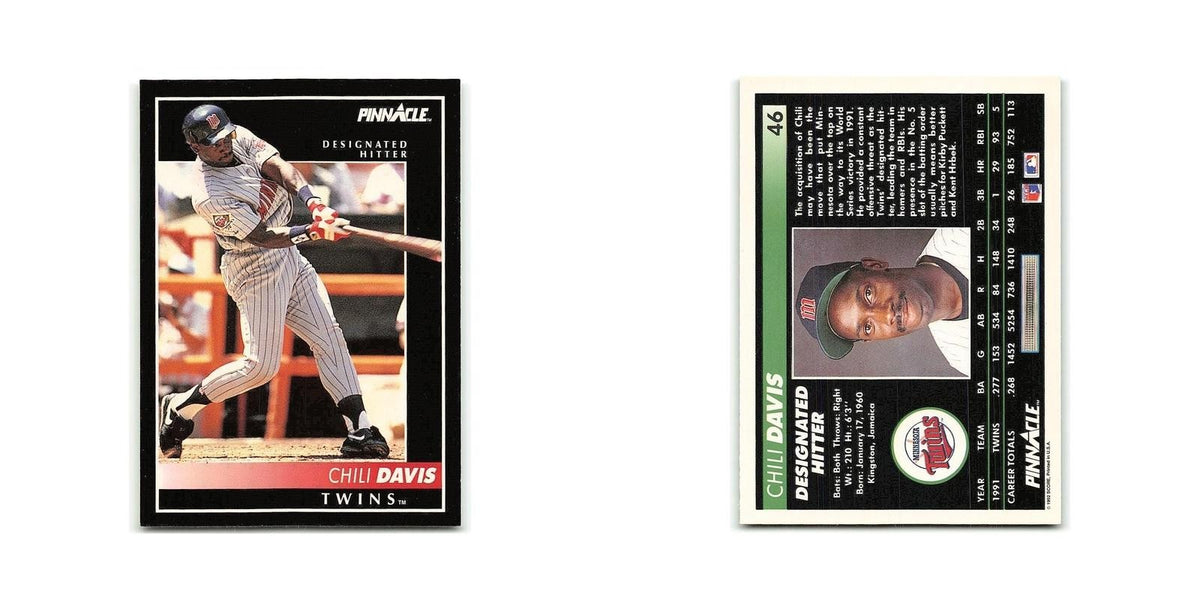 Chili Davis 1992 Pinnacle #46 Minnesota Twins Baseball Card NM