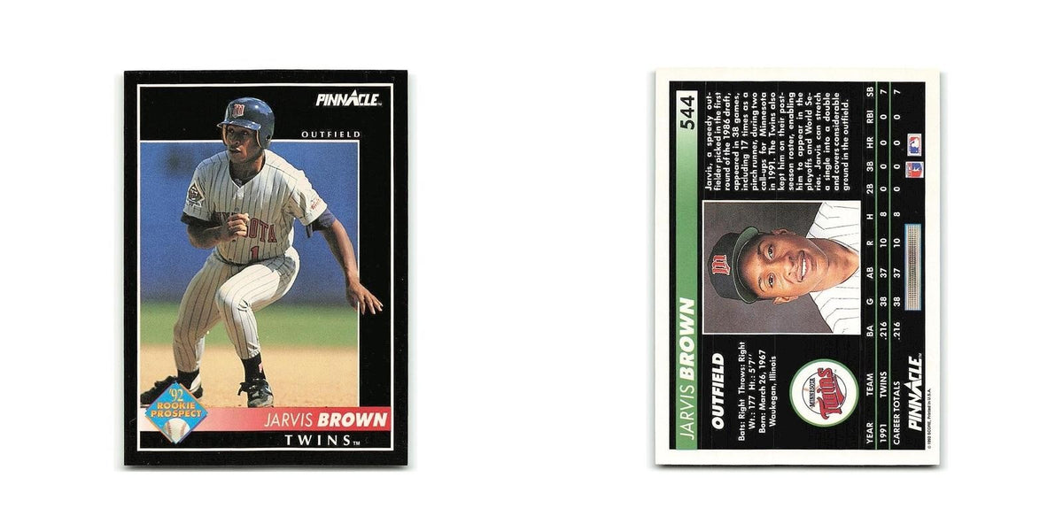 Jarvis Brown Rookie 1992 Pinnacle #544 Minnesota Twins Baseball Card NM