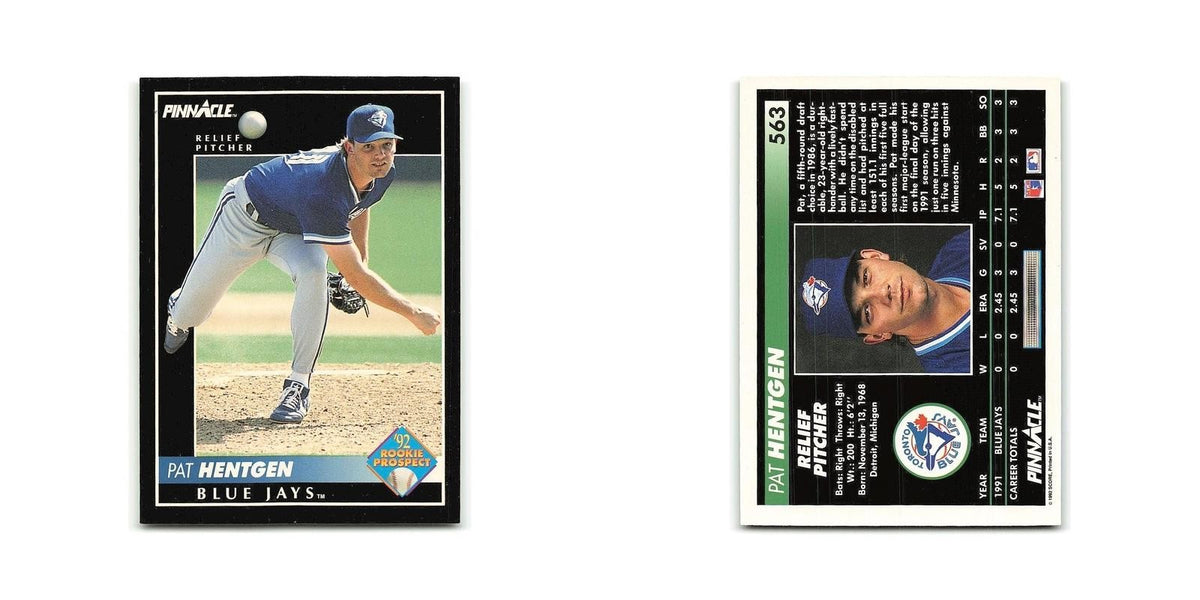 Pat Hentgen Rookie 1992 Pinnacle #563 Toronto Blue Jays Baseball Card NM