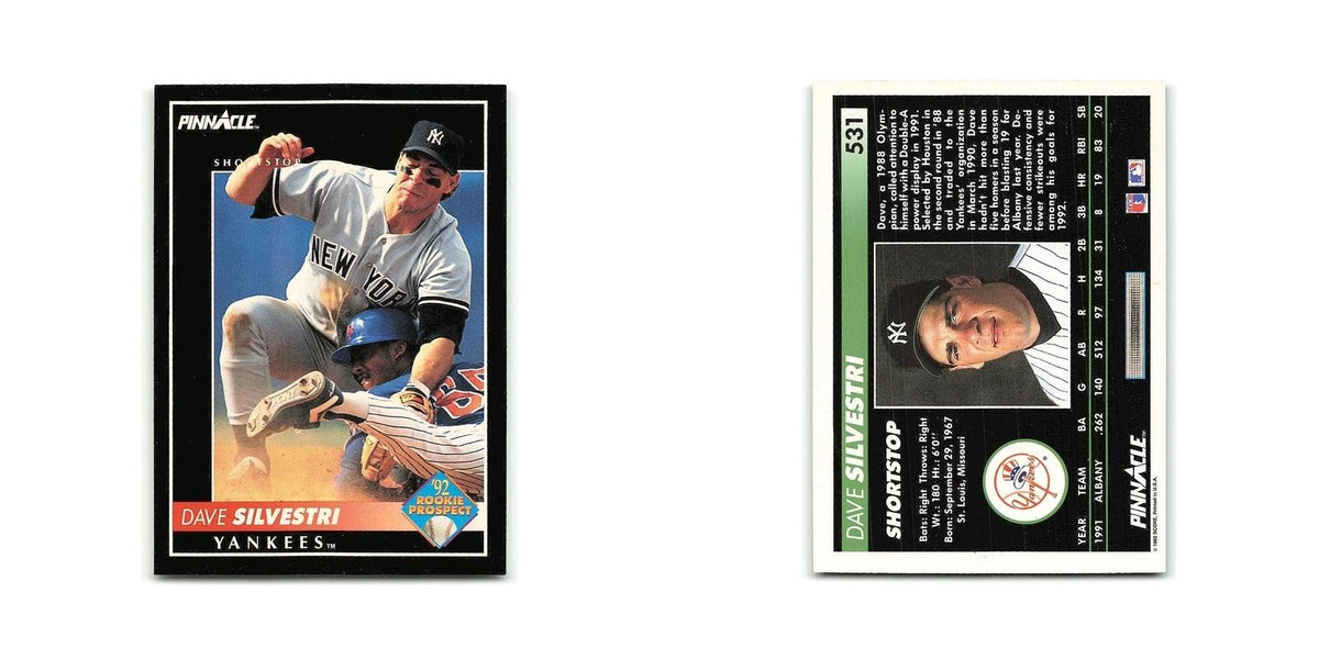Dave Silvestri Rookie 1992 Pinnacle #531 New York Yankees Baseball Card NM