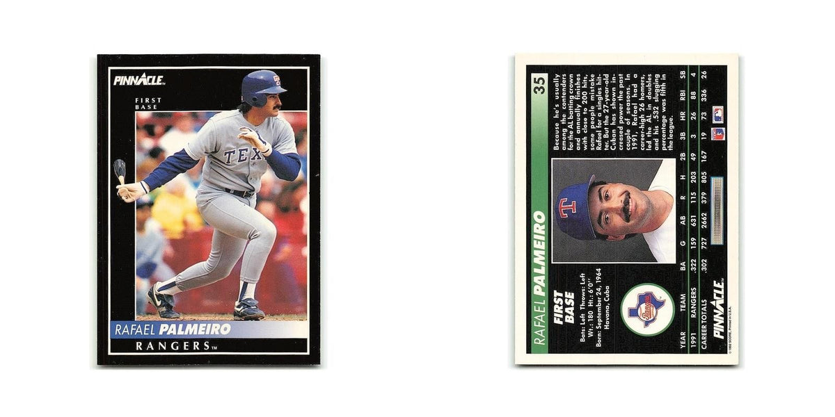 Rafael Palmeiro 1992 Pinnacle #35 Texas Rangers Baseball Card NM