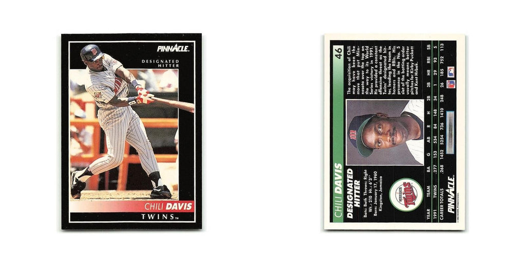 Chili Davis 1992 Pinnacle #46 Minnesota Twins Baseball Card NM