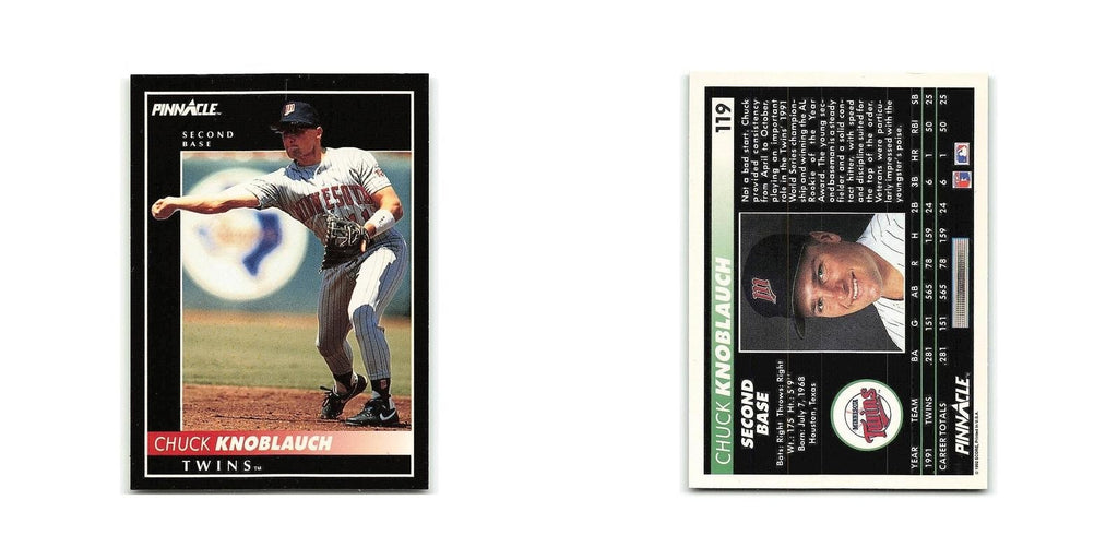 Chuck Knoblauch 1992 Pinnacle #119 Minnesota Twins Baseball Card NM