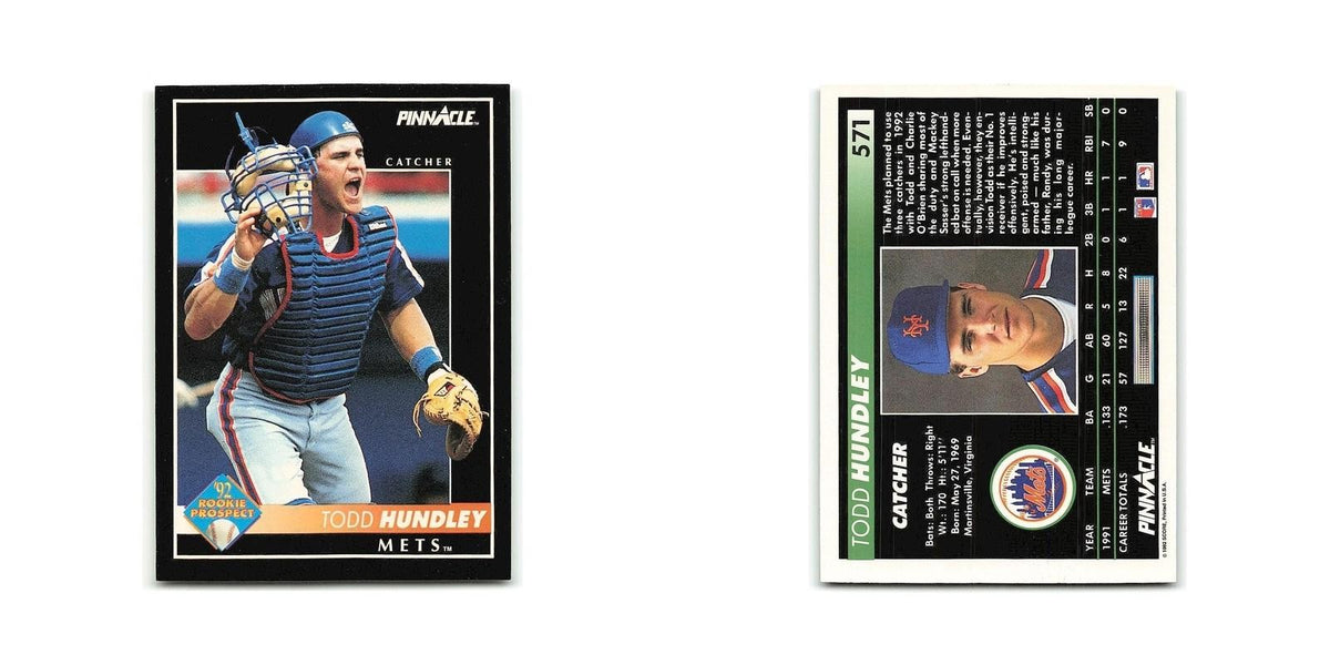 Todd Hundley Rookie 1992 Pinnacle #571 New York Mets Baseball Card NM