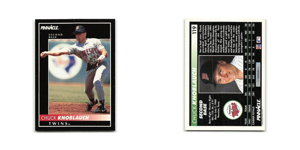 Chuck Knoblauch 1992 Pinnacle #119 Minnesota Twins Baseball Card NM