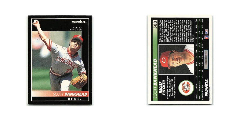 Scott Bankhead Rookie 1992 Pinnacle #580 Cincinnati Reds Baseball Card NM