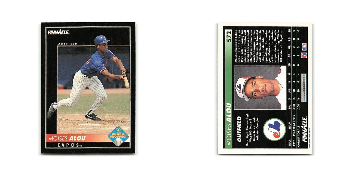 Moises Alou Rookie 1992 Pinnacle #572 Montreal Expos Baseball Card NM
