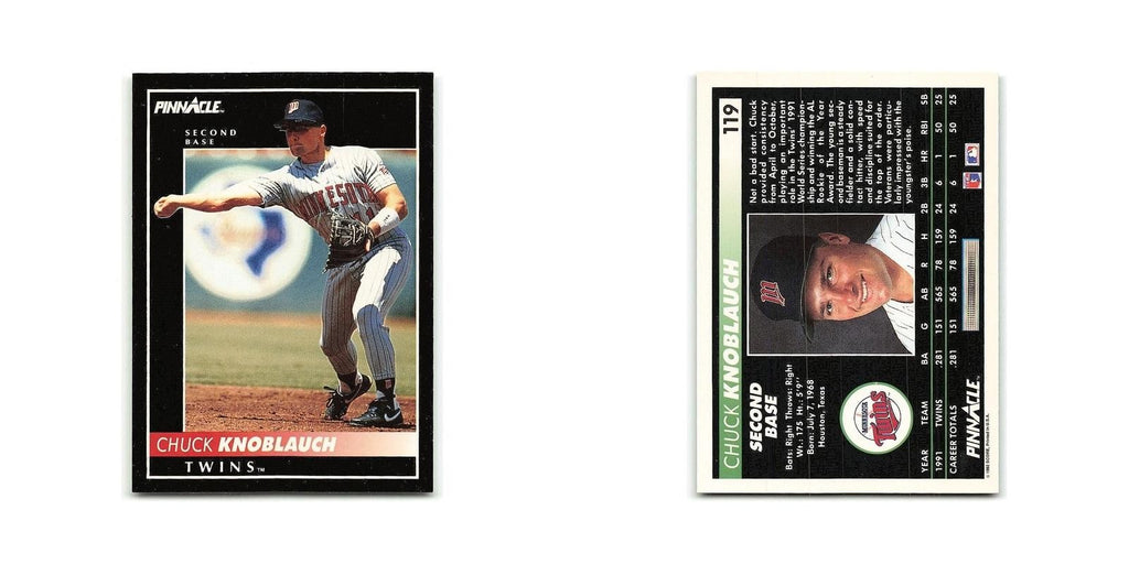 Chuck Knoblauch 1992 Pinnacle #119 Minnesota Twins Baseball Card NM