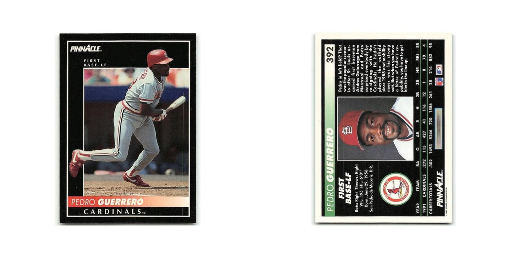 Pedro Guerrero 1992 Pinnacle #392 St. Louis Cardinals Baseball Card NM