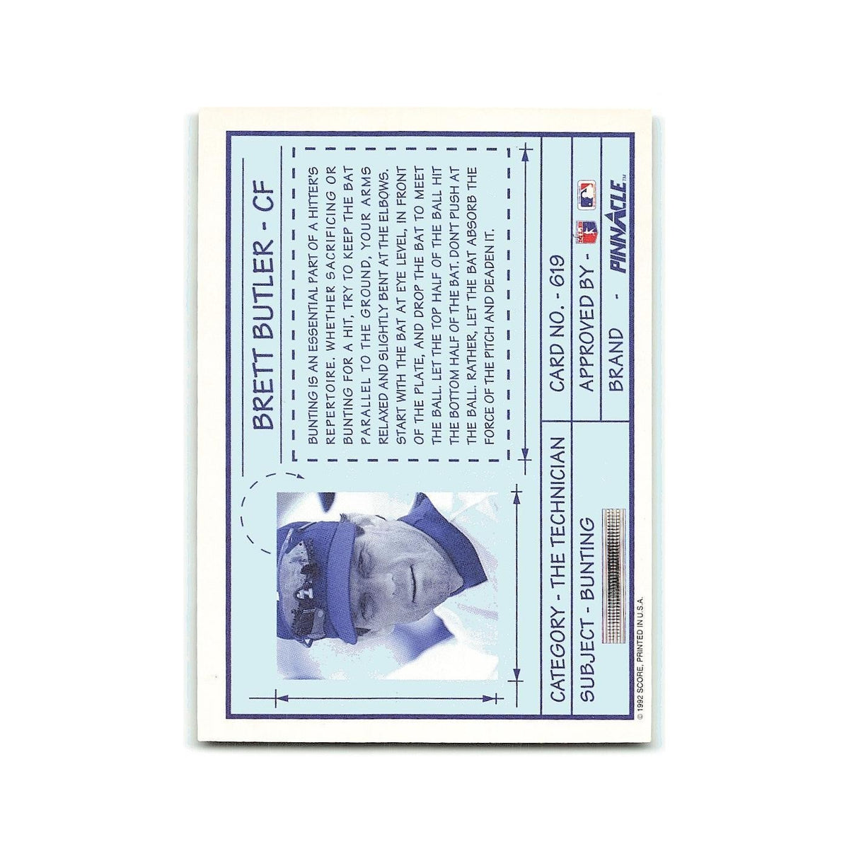 Brett Butler 1992 Pinnacle #133 Los Angeles Dodgers Baseball Card NM
