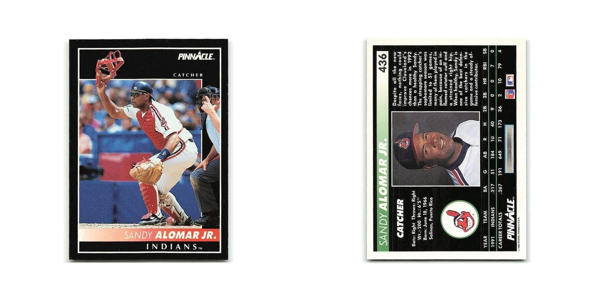 Sandy Alomar Jr. 1992 Pinnacle #436 Cleveland Indians Baseball Card NM