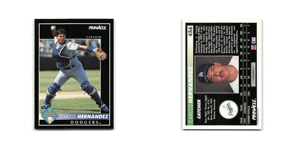 Carlos Hernandez Rookie 1992 Pinnacle #456 Los Angeles Dodgers Baseball Card NM