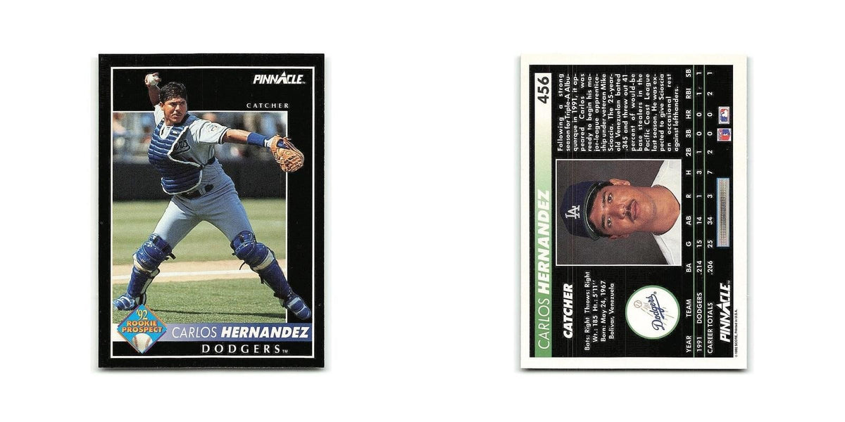 Carlos Hernandez Rookie 1992 Pinnacle #456 Los Angeles Dodgers Baseball Card NM