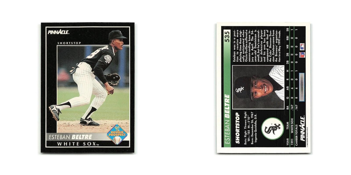 Esteban Beltre Rookie 1992 Pinnacle #535 Chicago White Sox Baseball Card NM
