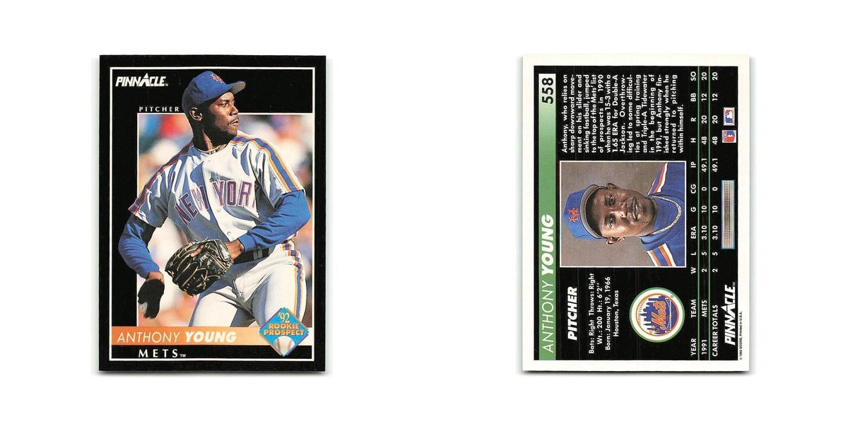 Anthony Young Rookie 1992 Pinnacle #558 New York Mets Baseball Card NM