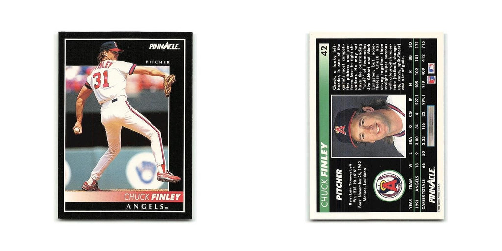 Chuck Finley 1992 Pinnacle #42 California Angels Baseball Card NM
