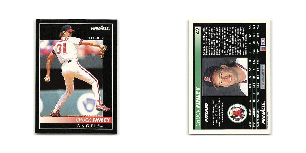 Chuck Finley 1992 Pinnacle #42 California Angels Baseball Card NM