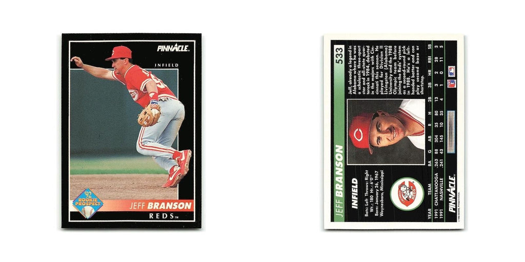 Jeff Branson Rookie 1992 Pinnacle #533 Cincinnati Reds Baseball Card NM