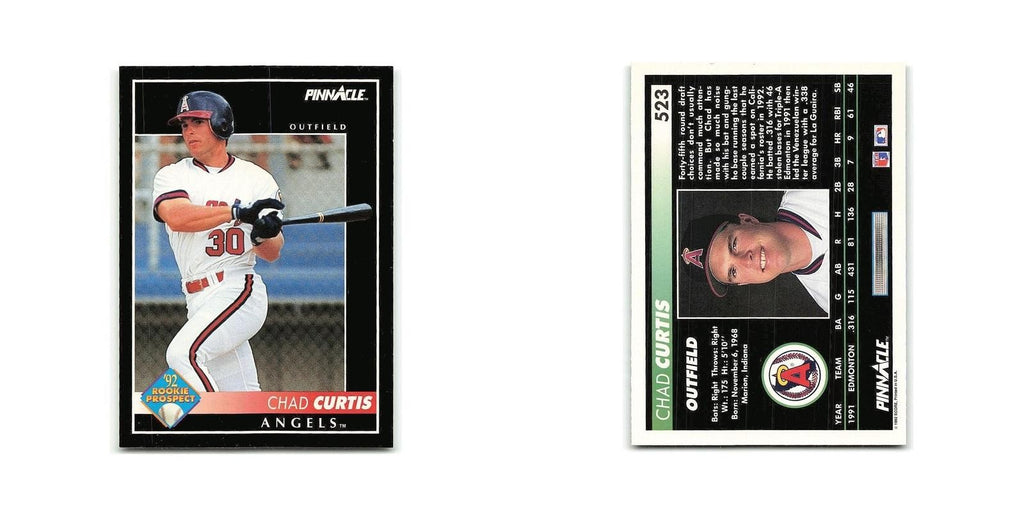 Chad Curtis Rookie 1992 Pinnacle #523 California Angels Baseball Card NM