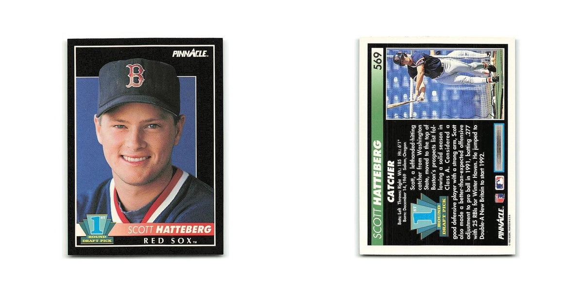 Scott Hatteberg Rookie 1992 Pinnacle #569 Boston Red Sox Baseball Card NM
