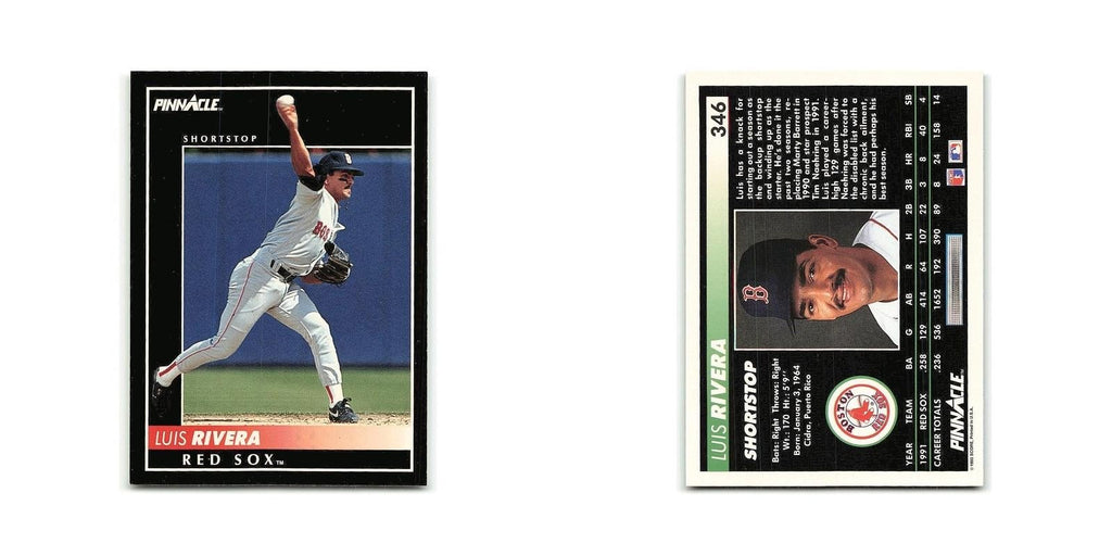 Luis Rivera 1992 Pinnacle #346 Boston Red Sox Baseball Card NM