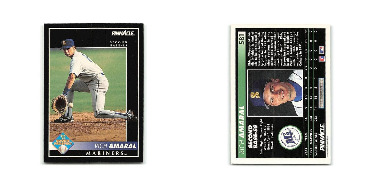 Rich Amaral Rookie 1992 Pinnacle #581 Seattle Mariners Baseball Card NM
