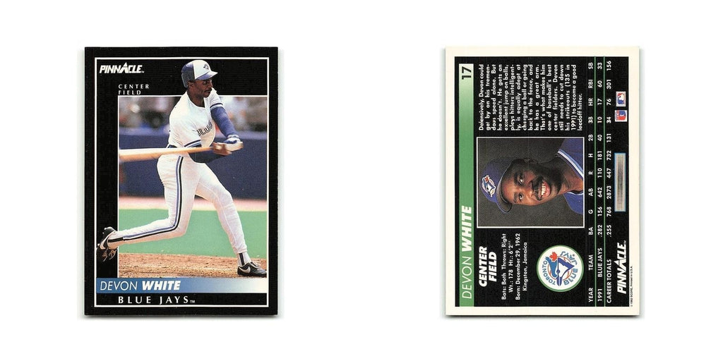 Devon White 1992 Pinnacle #17 Toronto Blue Jays Baseball Card NM