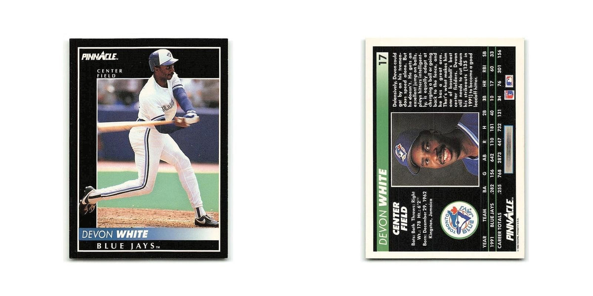 Devon White 1992 Pinnacle #17 Toronto Blue Jays Baseball Card NM