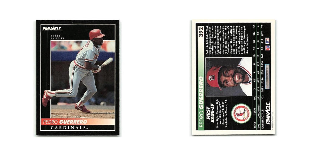 Pedro Guerrero 1992 Pinnacle #392 St. Louis Cardinals Baseball Card NM