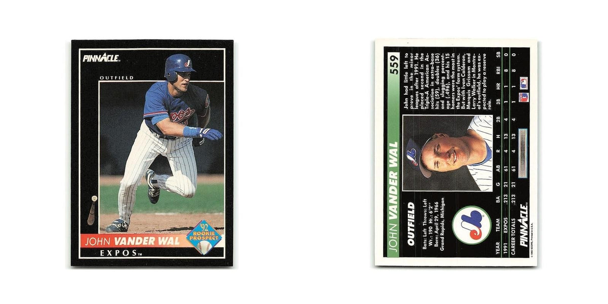 John Vander Wal Rookie 1992 Pinnacle #559 Montreal Expos Baseball Card NM