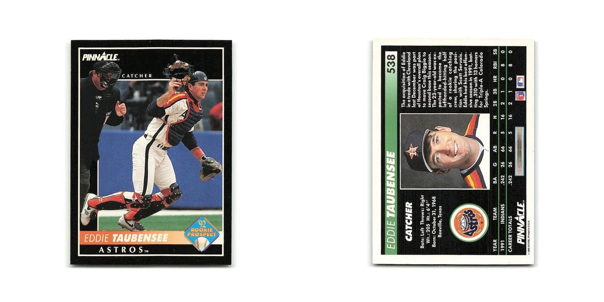 Eddie Taubensee Rookie 1992 Pinnacle #538 Houston Astros Baseball Card NM