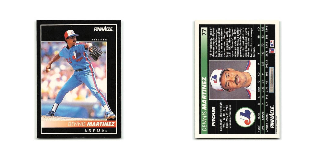 Dennis Martinez 1992 Pinnacle #77 Montreal Expos Baseball Card NM