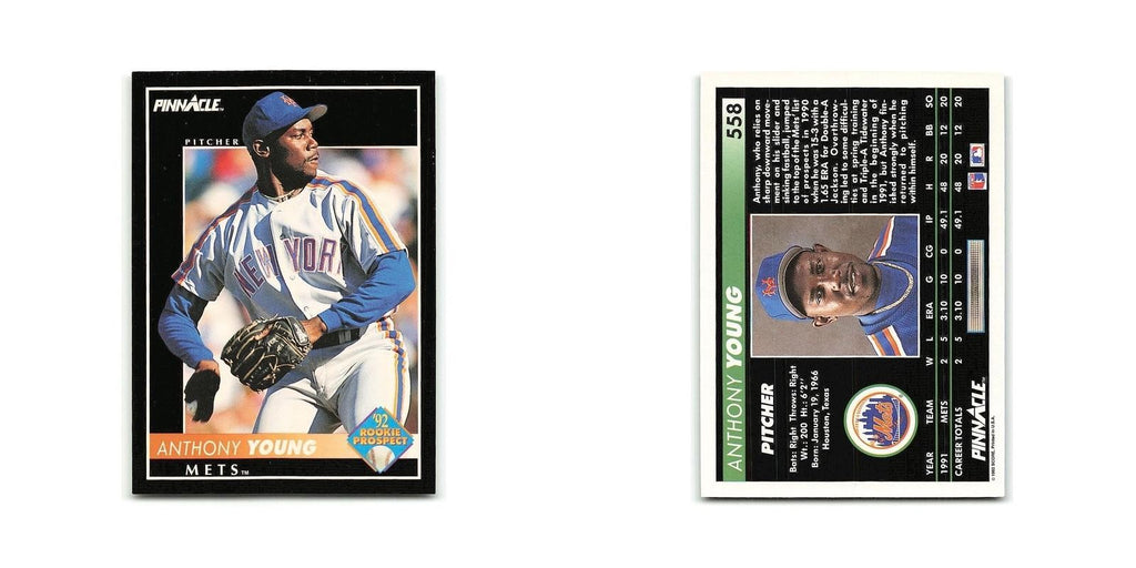 Anthony Young Rookie 1992 Pinnacle #558 New York Mets Baseball Card NM