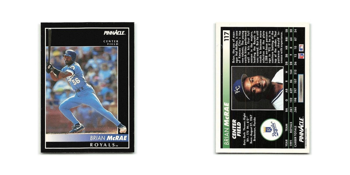 Brian McRae 1992 Pinnacle #117 Kansas City Royals Baseball Card NM
