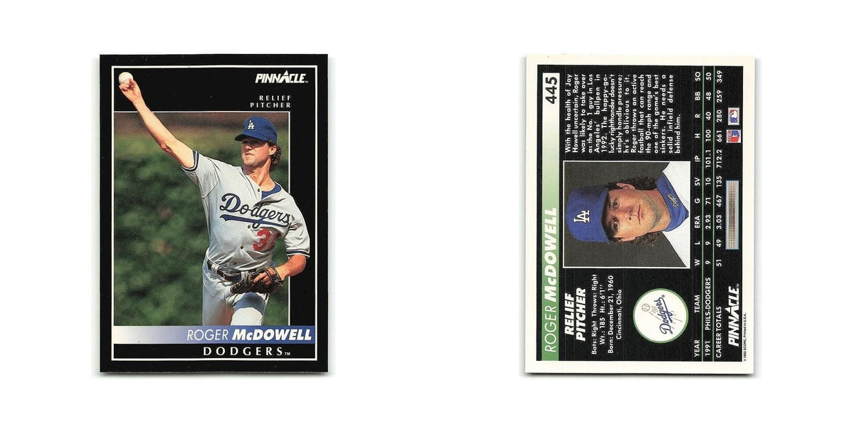 Roger McDowell 1992 Pinnacle #445 Los Angeles Dodgers Baseball Card NM