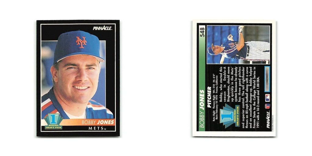 Bobby Jones Rookie 1992 Pinnacle #548 New York Mets Baseball Card NM