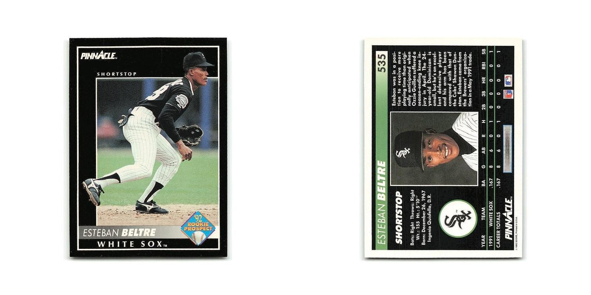 Esteban Beltre Rookie 1992 Pinnacle #535 Chicago White Sox Baseball Card NM